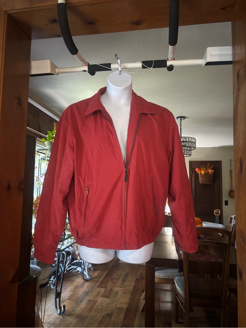 London Fog Women’s Red Zip-Front Lightweight Rain Windbreaker Jacket Size L